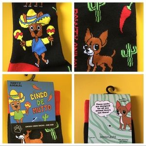 SOCKS chihuahua cactus pepper maracas Mexico hat